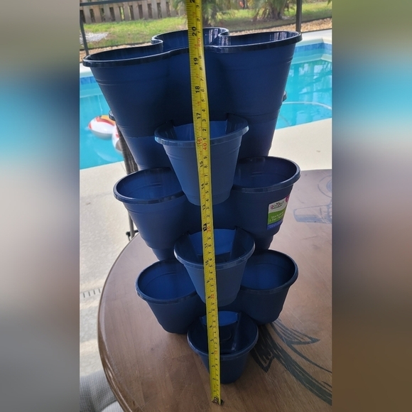 6 Tier Mini Vertical Indoor Outdoor Plastic Herb Garden Stackable Planters - Picture 4 of 5